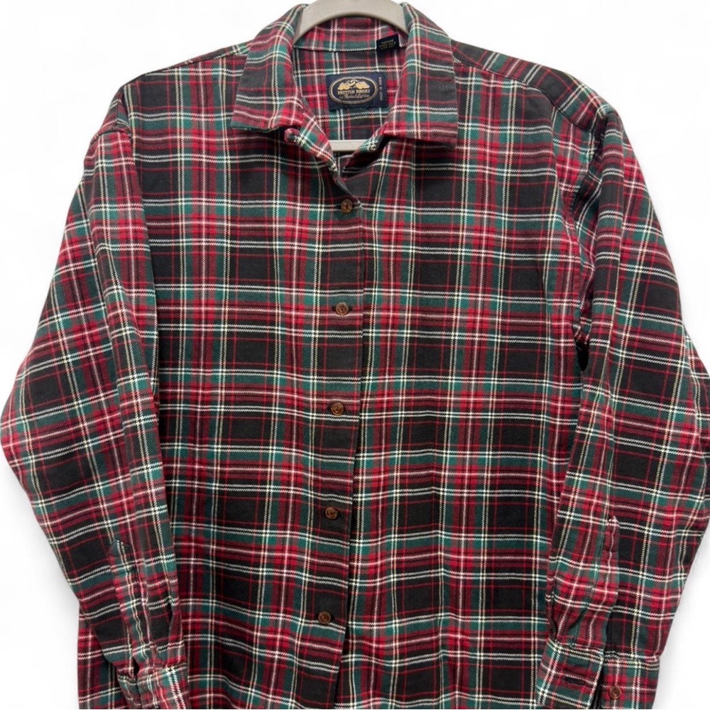 British Khaki Plaid Button Up (SMALL-MD) 6